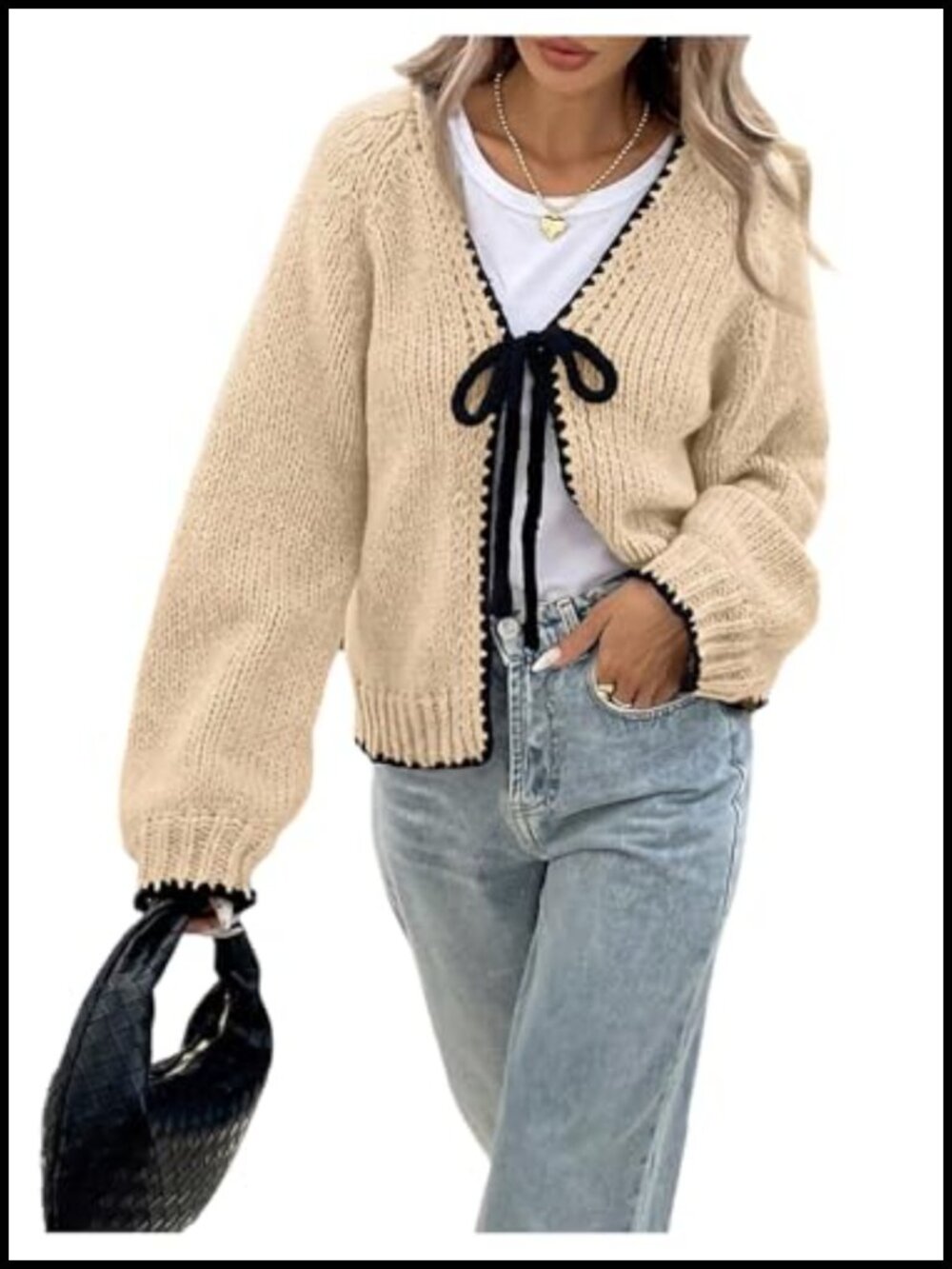 Women's Chunky Knit Cardigan V-Neck Loose Fit Long Sleeve Fall Sweater
